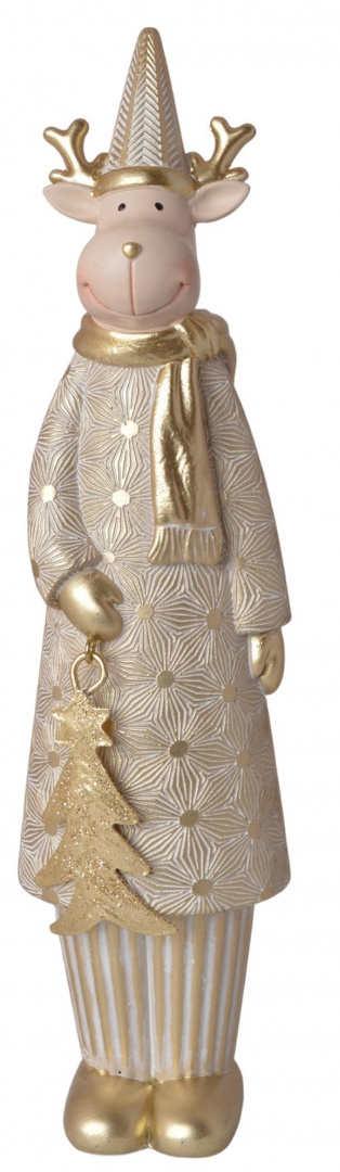 Figurka ceramiczna renifer złoty z metalową choinką (3560) Figurka ceramiczna renifer złoty z metalową choinką (3560)