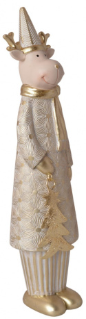 Figurka ceramiczna renifer złoty z metalową choinką (3560) Figurka ceramiczna renifer złoty z metalową choinką (3560)