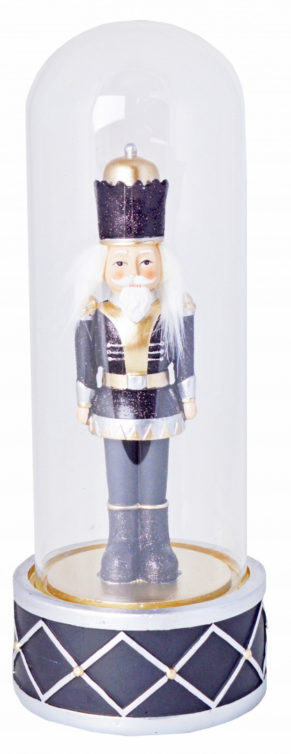 Figurka w szkle dziadek do orzechów czarny h:25*10cm (3573) Figurka w szkle dziadek do orzechów czarny h:25*10cm (3573)