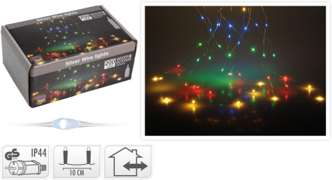Lampki na druciku 200LED wiązka 10*200cm multikolor 240V wew/zew (AX8703520) Lampki na druciku 200LED wiązka 10*200cm multikolor 240V wew/zew (AX8703520)