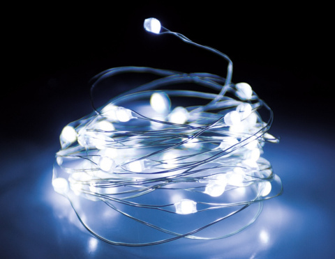 Lampki na druciku 66 microLED zimne timer dł.1m (AMZ800000) na baterie Lampki na druciku 66 microLED zimne timer dł.1m (AMZ800000) na baterie