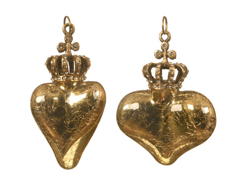 Zawieszka szklane serce w metal. koronie szerokie (190260) 13*11*4,5cm-20% Zawieszka szklane serce w metal. koronie szerokie (190260) 13*11*4,5cm-20%