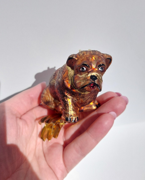 Buldog bombka szklana na klipsie Buldog bombka szklana na klipsie