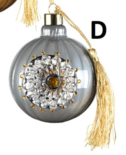 Bombka szklana 8cm z reflektorem i chwostem 4 kolory (070145)-20% Bombka szklana 8cm z reflektorem i chwostem 4 kolory (070145)-20%