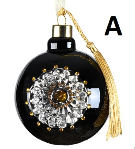 Bombka szklana 8cm z reflektorem i chwostem 4 kolory (070145)-20% Bombka szklana 8cm z reflektorem i chwostem 4 kolory (070145)-20%