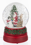 Santa Claus water globe with Christmas tree and snowman music box (147793)