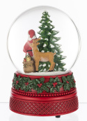 Santa Claus water globe with Christmas tree and snowman music box (147793)