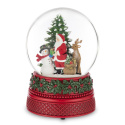 Santa Claus water globe with Christmas tree and snowman music box (147793)