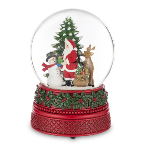 Santa Claus water globe with Christmas tree and snowman music box (147793)