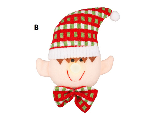 Zawieszka elf z materiału świecący nos 2wzory (613337) Zawieszka elf z materiału świecący nos 2wzory (613337)