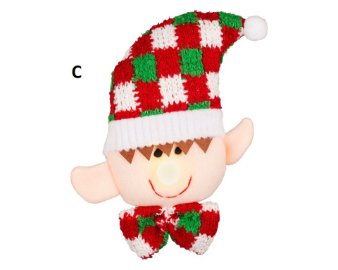 Zawieszka elf z materiału świecący nos 2wzory (613337) Zawieszka elf z materiału świecący nos 2wzory (613337)