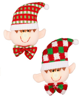 Zawieszka elf z materiału świecący nos 2wzory (613337)