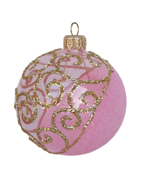 Bombki 100mm dekorowane ornament kpl.4szt: PINK & GOLD Bombki 100mm dekorowane ornament kpl.4szt: PINK & GOLD