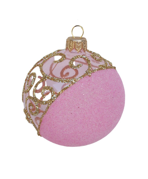 Bombki 100mm dekorowane ornament kpl.4szt: PINK & GOLD Bombki 100mm dekorowane ornament kpl.4szt: PINK & GOLD