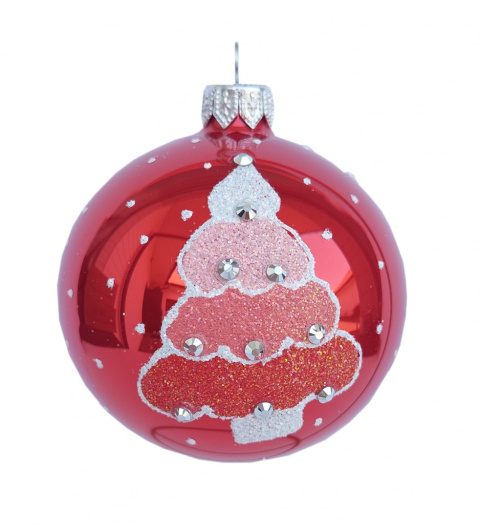 Bombki 120mm dekorowane ornament kpl.4szt: Lukrowane choinki Bombki 120mm dekorowane ornament kpl.4szt: Lukrowane choinki