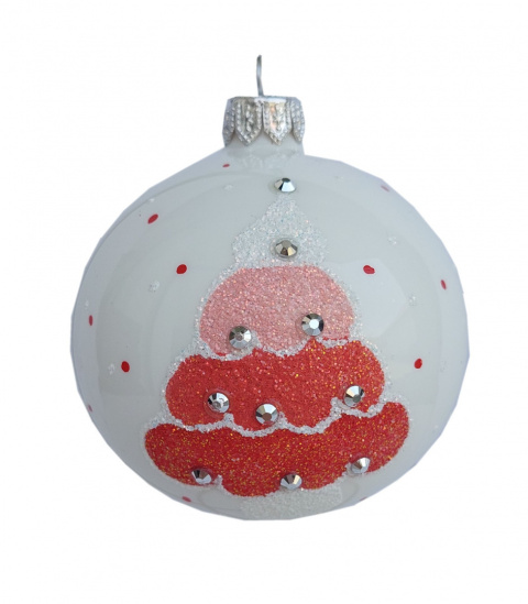 Bombki 120mm dekorowane ornament kpl.4szt: Lukrowane choinki Bombki 120mm dekorowane ornament kpl.4szt: Lukrowane choinki