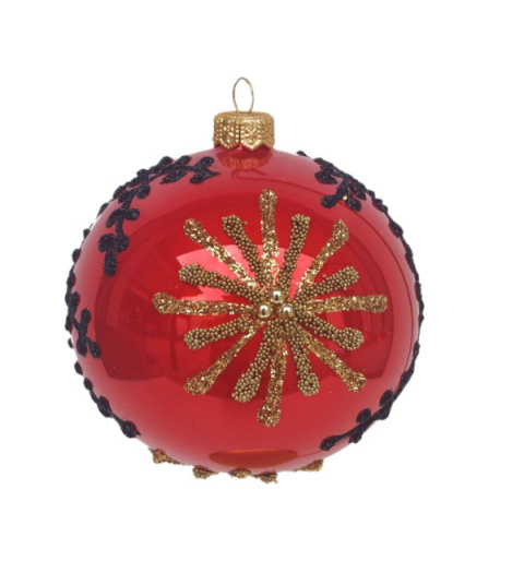 Bombki 120mm dekorowane ornament kpl.4szt: Złota gwiazda Bombki 120mm dekorowane ornament kpl.4szt: Złota gwiazda
