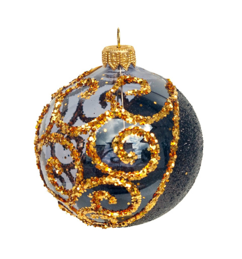 Bombki 120mm dekorowane ornament kpl.4szt: BLACK & GOLD Bombki 120mm dekorowane ornament kpl.4szt: BLACK & GOLD