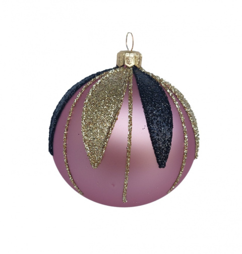 Bombki 120mm dekorowane ornament kpl.4szt: ŚWIĄTECZNE ŁEZKI róż mat Bombki 120mm dekorowane ornament kpl.4szt: ŚWIĄTECZNE ŁEZKI róż mat