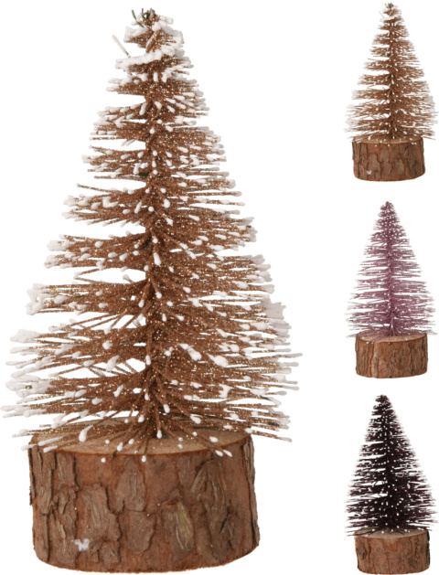Choinka "szczotka" 15cm brokat białe końce ciemny fiolet (090575) Choinka "szczotka" 15cm brokat białe końce ciemny fiolet (090575)