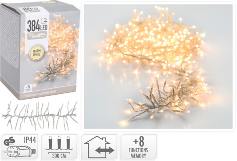 Girlanda świetlna 384LED 2,8m ciepła transparentny kabel (AX8505410) Girlanda świetlna 384LED 2,8m ciepła transparentny kabel (AX8505410)