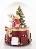 Water globe with teddy bears, Christmas tree and music box(124948)