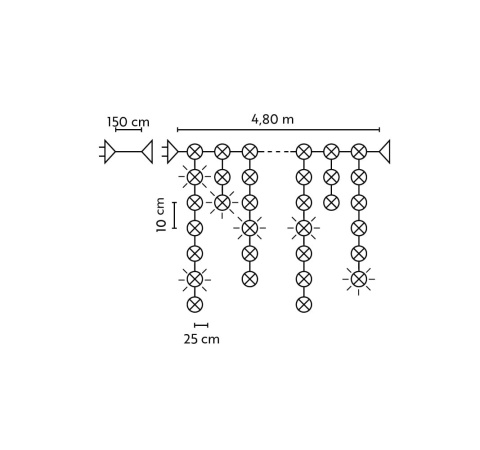 Kurtynka sople LED zewnętrzna 100L +gn. 5m/6W gruby kabel (25-658) kolor biały ciepły Kurtynka sople LED zewnętrzna 100L +gn. 5m/6W gruby kabel (25-658) kolor biały ciepły