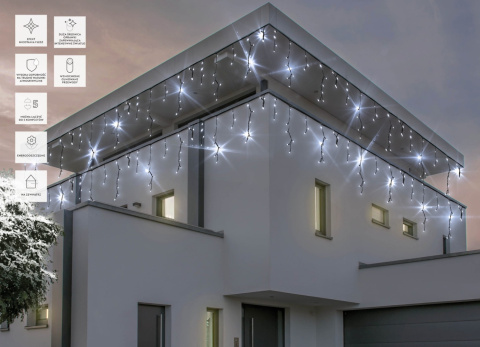 Kurtynka sople LED zewn. 100L+ gniazdo białe zimne +flash biały zimny (25-332) 4,8m/6W gumowany kabel Kurtynka sople LED zewn. 100L+ gniazdo białe zimne +flash biały zimny (25-332) 4,8m/6W gumowany kabel