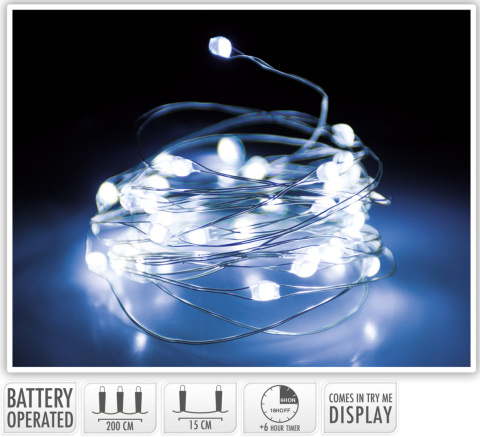 Lampki na druciku 132 microLED zimne timer (AMZ800020) Lampki na druciku 132 microLED zimne timer (AMZ800020)