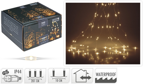 Lampki na druciku 200LED wiązka 10*200cm ciepłe 230V (AX8702520) Lampki na druciku 200LED wiązka 10*200cm ciepłe 230V (AX8702520)