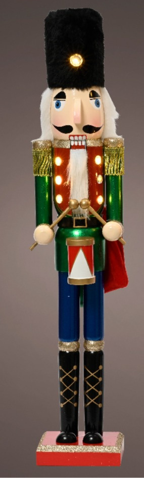 Nutcracker drewniany w czarnej czapce z oświetleniem LED (486698) Nutcracker drewniany w czarnej czapce z oświetleniem LED (486698)