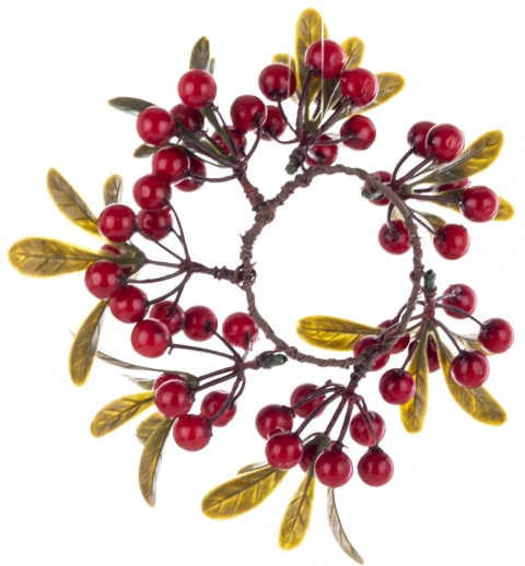 Mistletoe candle wreath with red fruits (158448)