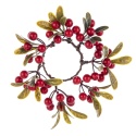 Mistletoe candle wreath with red fruits (158448)