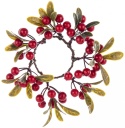 Mistletoe candle wreath with red fruits (158448)