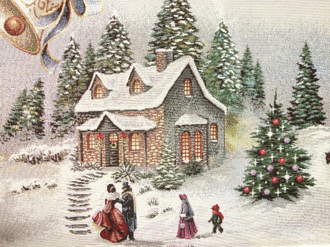 Obrus gobelinowy Świąteczne miasteczko 140x180cm (SW247)