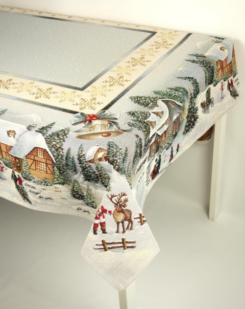 Obrus gobelinowy Świąteczne miasteczko 140x180cm (SW247)