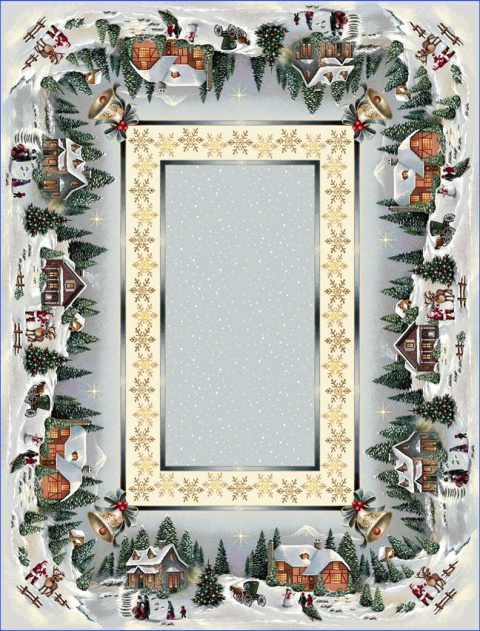 Obrus gobelinowy Świąteczne miasteczko 140x180cm (SW247)