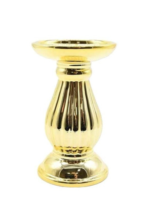 Świecznik ceramiczny karbowany złoty błysk (TG70001-2) Świecznik ceramiczny karbowany złoty błysk (TG70001-2)