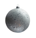 Bombka plastikowa srebrna brokatowa 150mm (O) Bombka plastikowa srebrna brokatowa 150mm (O)