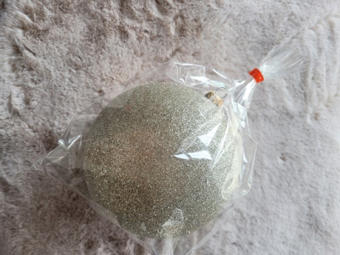 Bombka plastikowa szampańska brokatowa 150mm (O) Bombka plastikowa szampańska brokatowa 150mm (O)