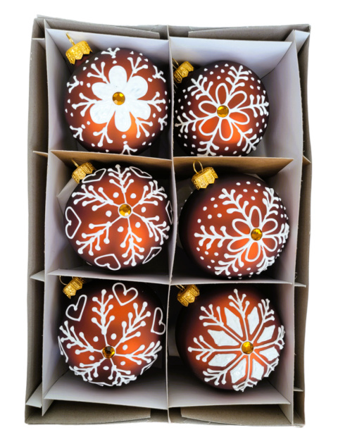 Bombki 80 dekorowane ornament op.6szt.: KOLEKCJA PIERNIKOWA-20% Bombki 80 dekorowane ornament op.6szt.: KOLEKCJA PIERNIKOWA-20%