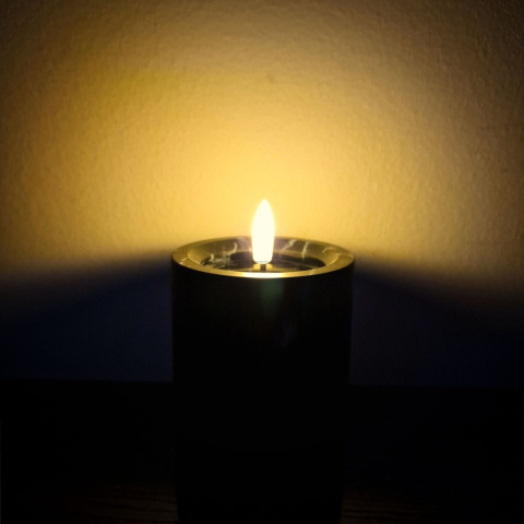 Świeca LED marmurkowa czarna niska(1/23/NWH) Świeca LED marmurkowa czarna niska(1/23/NWH)