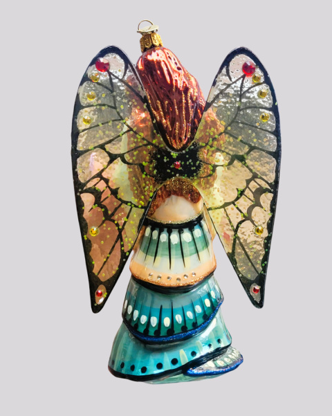 Bombka GlitterLab: Anioł motyl w miętowej sukni (4900MT) Bombka GlitterLab: Anioł motyl w miętowej sukni (4900MT)
