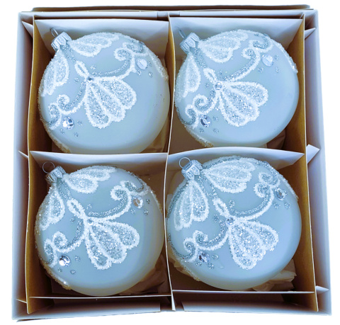 Bombki 100 dekorowane ornament op.4szt.: ZIMOWA OPOWIEŚĆ Bombki 100 dekorowane ornament op.4szt.: ZIMOWA OPOWIEŚĆ