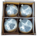 Bombki 100 dekorowane ornament op.4szt.: ZIMOWY CZAR Bombki 100 dekorowane ornament op.4szt.: ZIMOWY CZAR