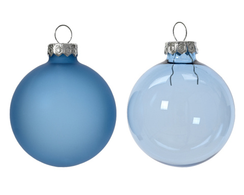 Bombki szklane 6cm transparentny blue ice kpl.6szt (141833) bł/mat Bombki szklane 6cm transparentny blue ice kpl.6szt (141833) bł/mat