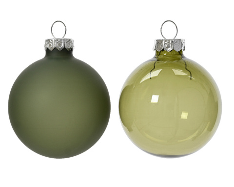 Bombki szklane 6cm transparentny khaki kpl.6szt (141836) bł/mat Bombki szklane 6cm transparentny khaki kpl.6szt (141836) bł/mat