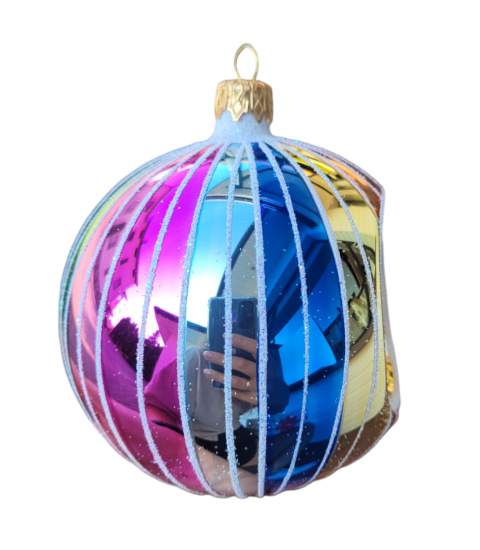 Bombki 100 dekorowane op.4szt LUDOWE z reflektorem (42) Bombki 100 dekorowane op.4szt LUDOWE z reflektorem (42)
