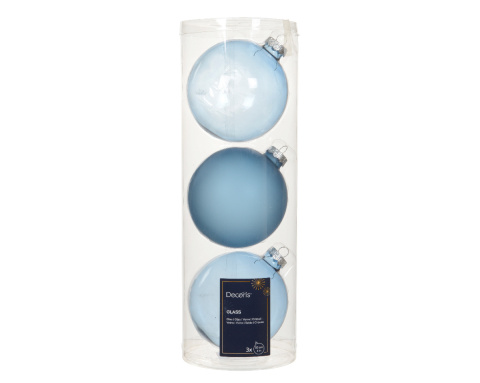 Bombki szklane fi 10cm transparentny blue ice kpl.3szt (142021) bł/mat Bombki szklane fi 10cm transparentny blue ice kpl.3szt (142021) bł/mat
