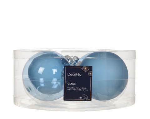 Bombki szklane fi 8cm transparentny blue ice kpl.4szt (141937) bł/mat Bombki szklane fi 8cm transparentny blue ice kpl.4szt (141937) bł/mat